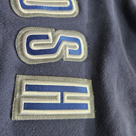 Vtg Nike Silver Grey Tag Center Swoosh Spellout Hoodie Kids XL Women XS Blue Y2K - Picture 5 of 9